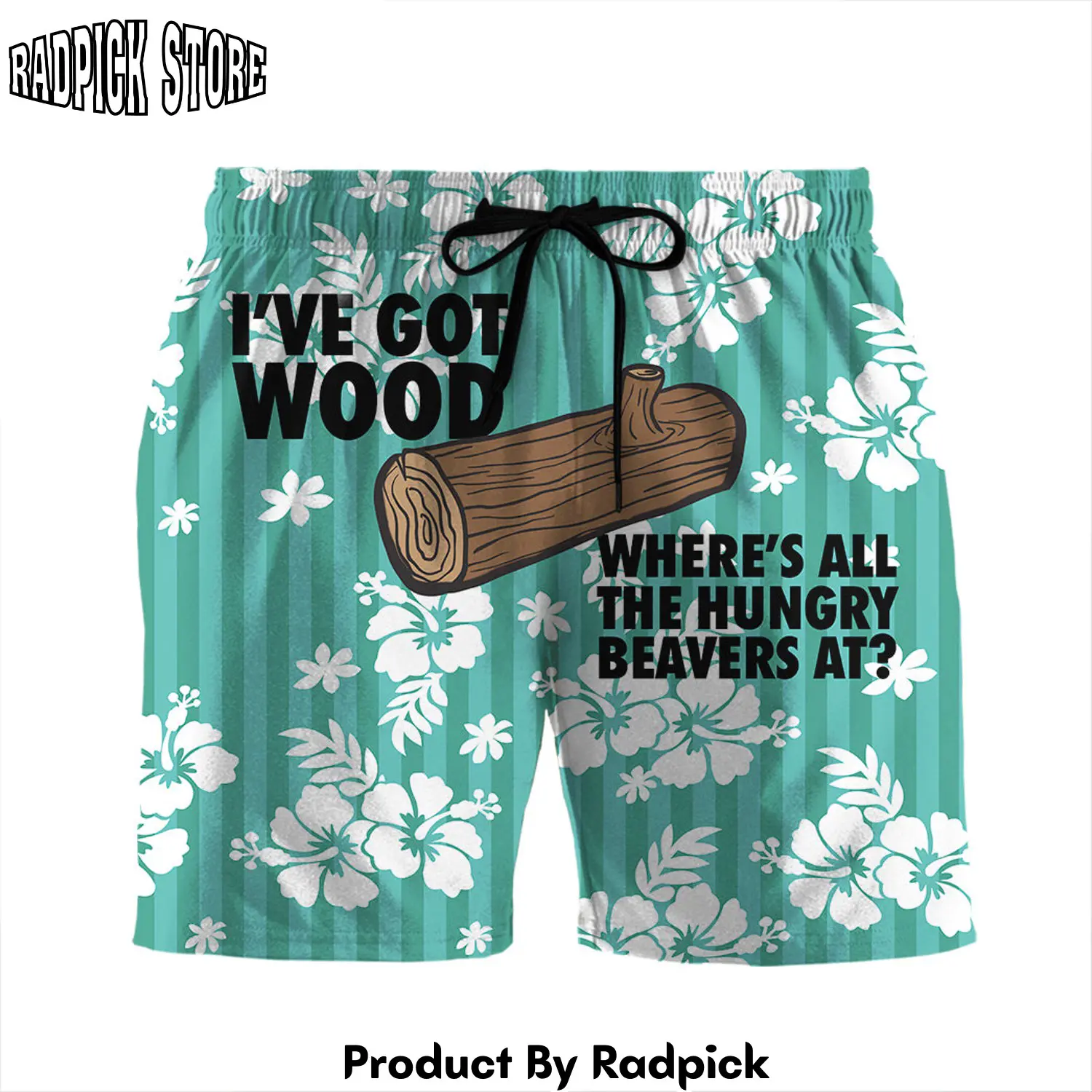 Radpick 3d funny wood beach shorts rp631498